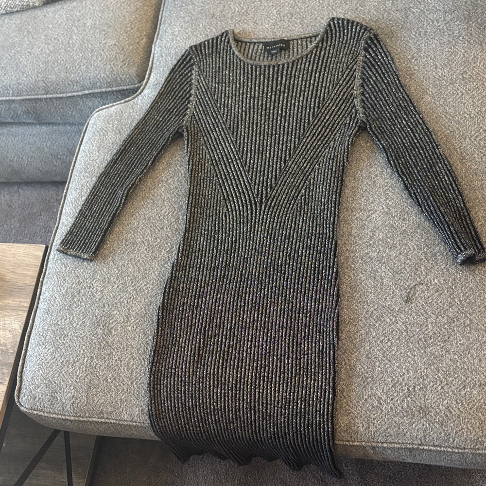 Metaphor Black and Silver Long Sleeve Dress